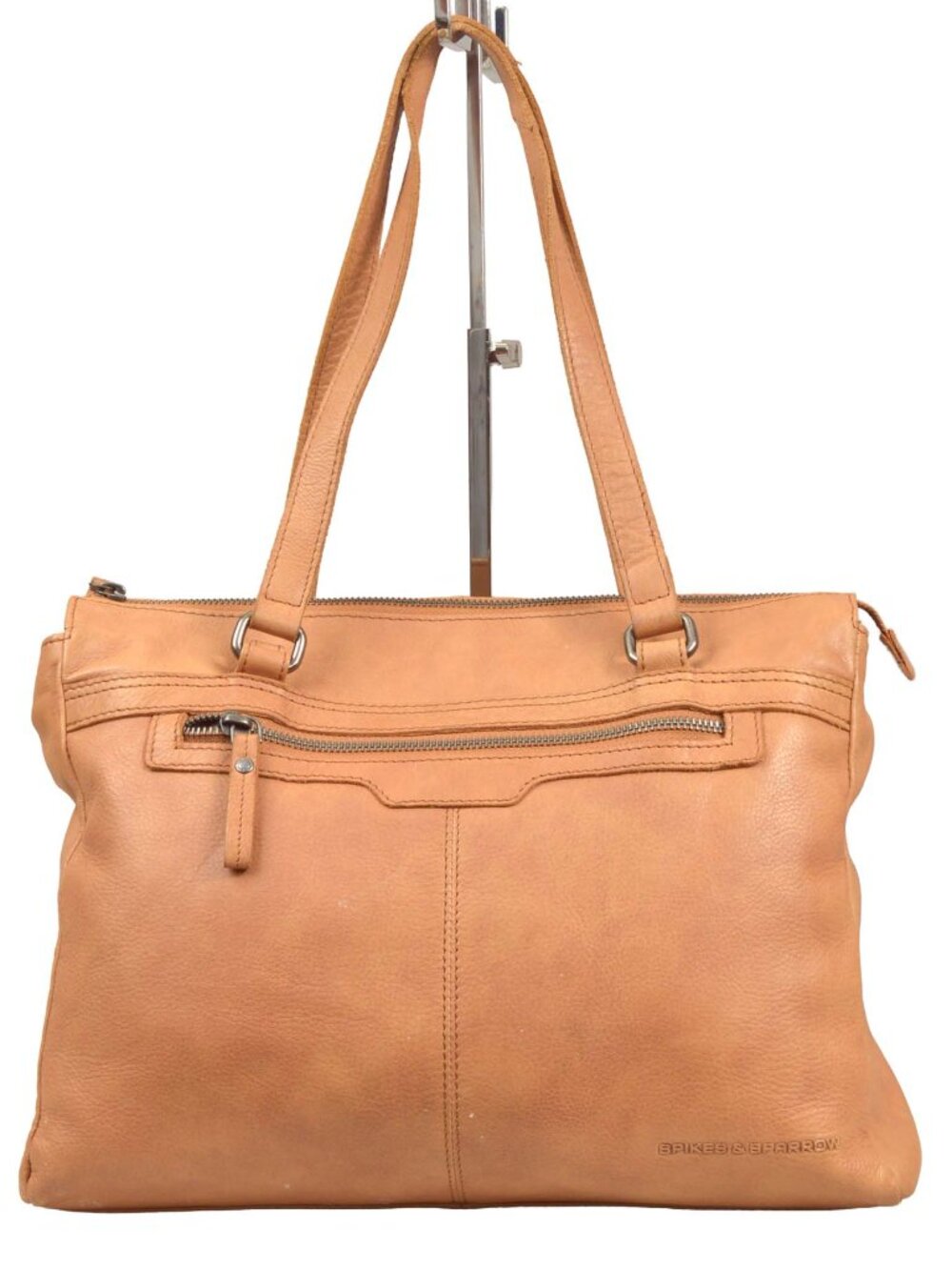 Spikes & Sparrow Tan Large Leather Tablet/iPad Shoulder Bag